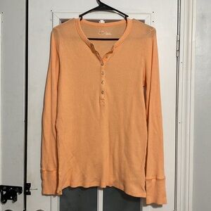 Aerie neon orange long sleeved Henley